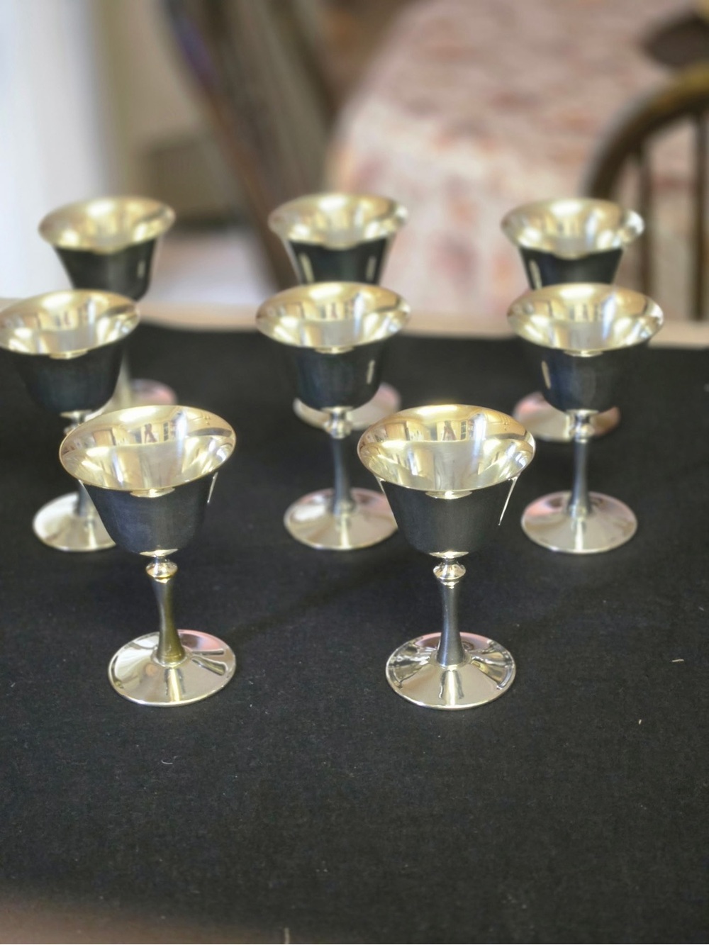 Classic Silver Stemmed Goblet Set